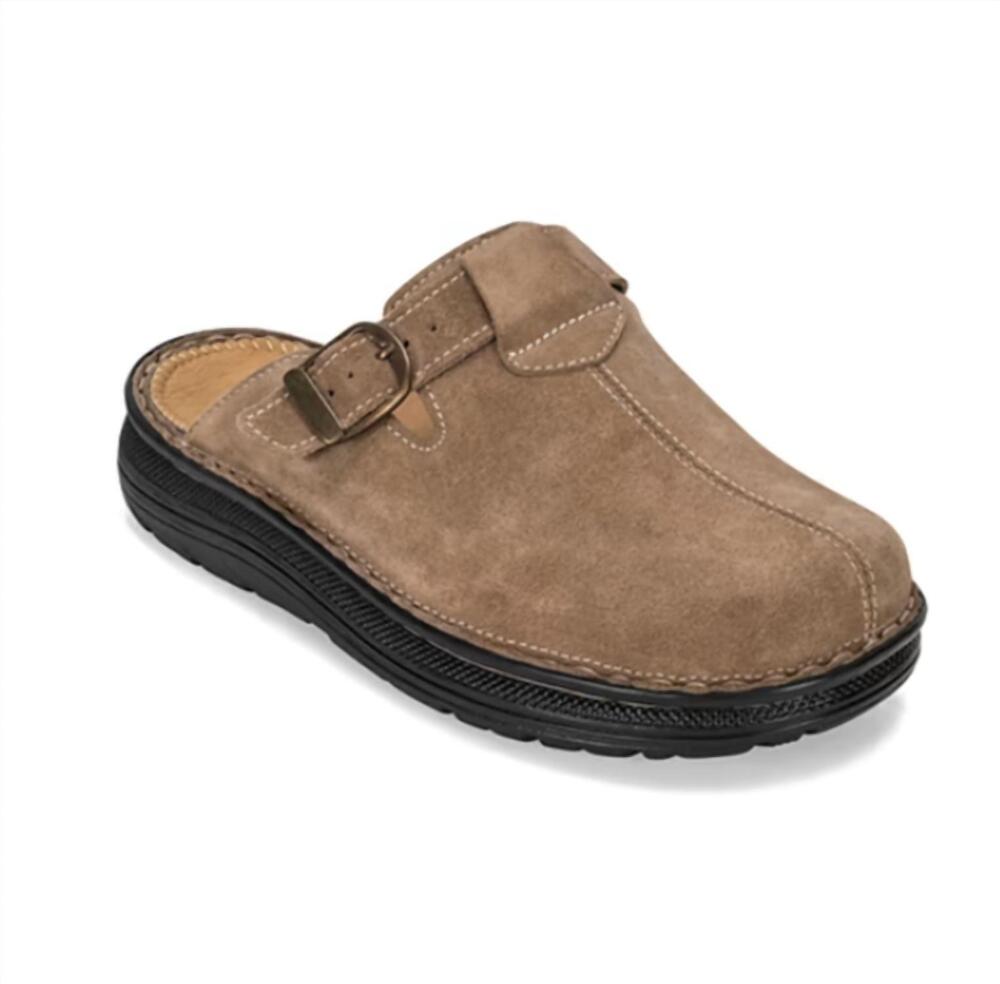 NEW JERUSALEM SANDALS women's nomad clogs in olive suede